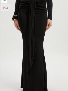 Karen Millen Black Maxi Skirt with Center Drape